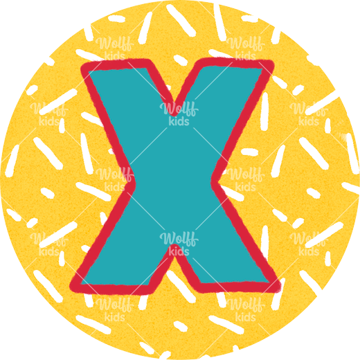 Einzelner Magnet: X gelb, 4cm